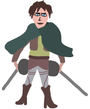 A drawing of Eren yeager